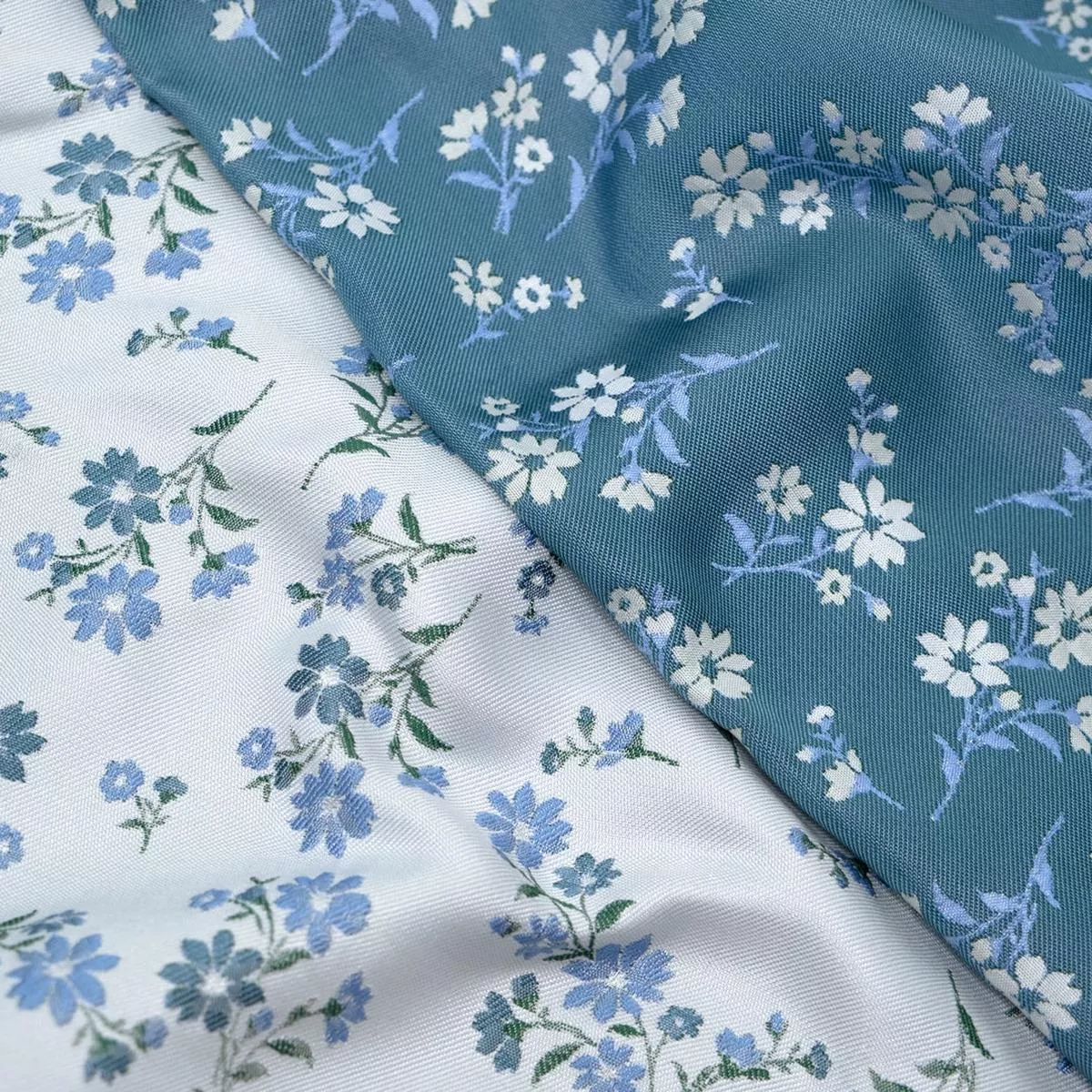 Deadstock Florette Poly Jacquard – Icicle/Waterfall