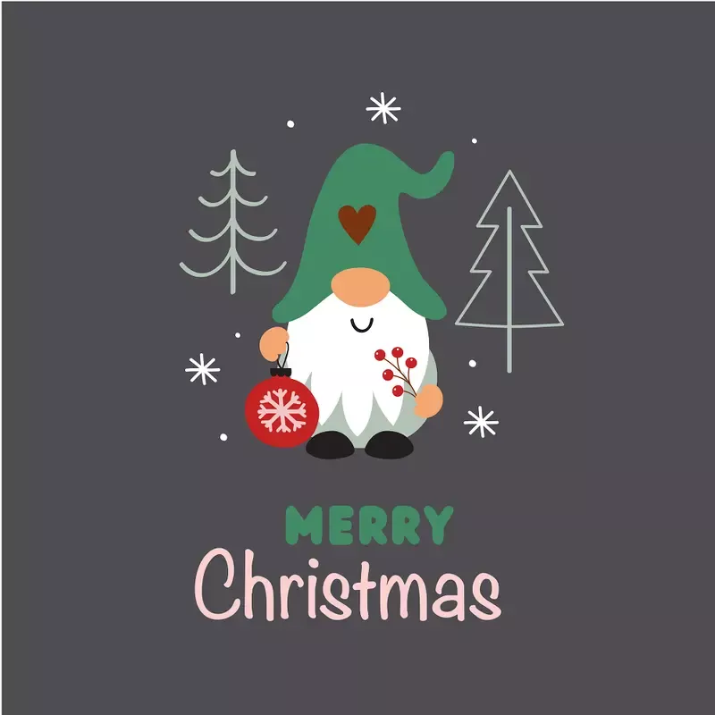 Decorating The Tree Fabric Panel – Charcoal