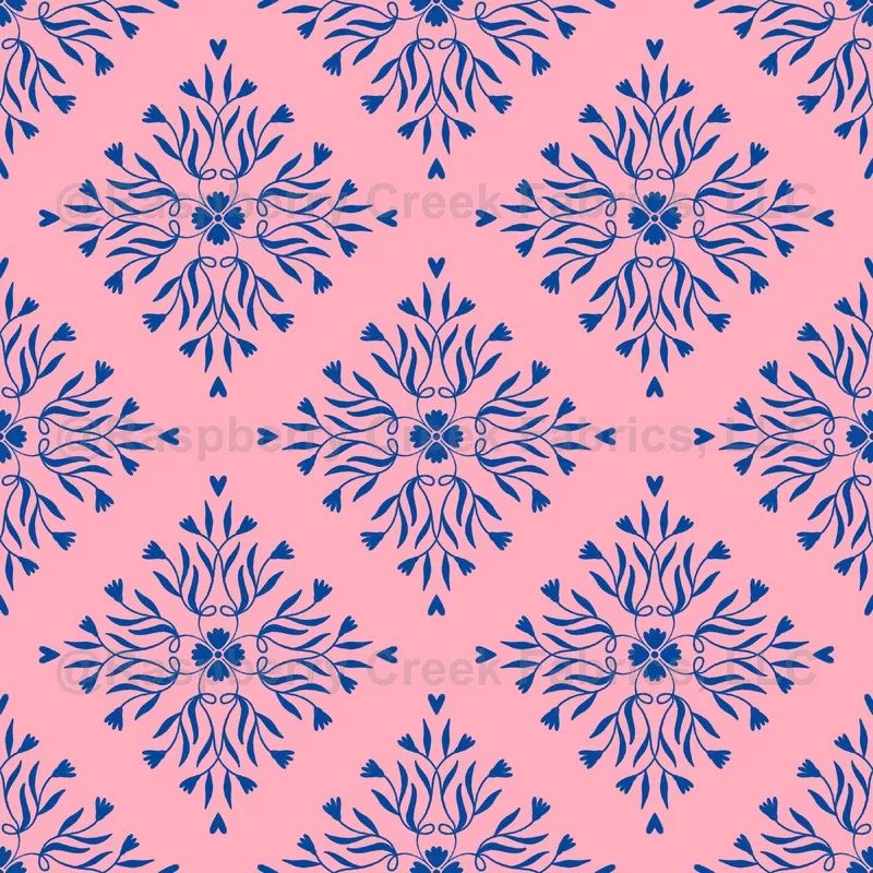 Decorative floral squares – pink and blue