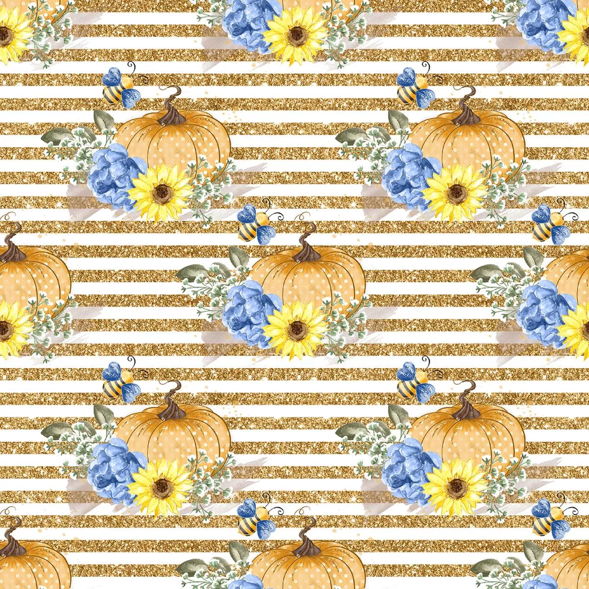 decorative-pumpkins-stripes-fabric-gold Decorative Pumpkins Stripes Fabric – Gold