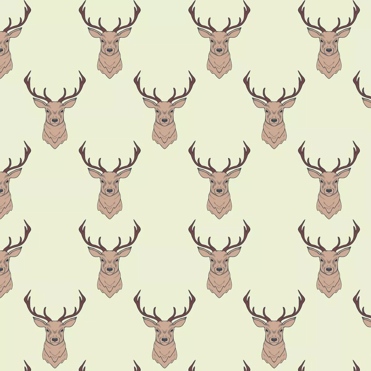 deer-head-allover-fabric Deer Head Allover Fabric