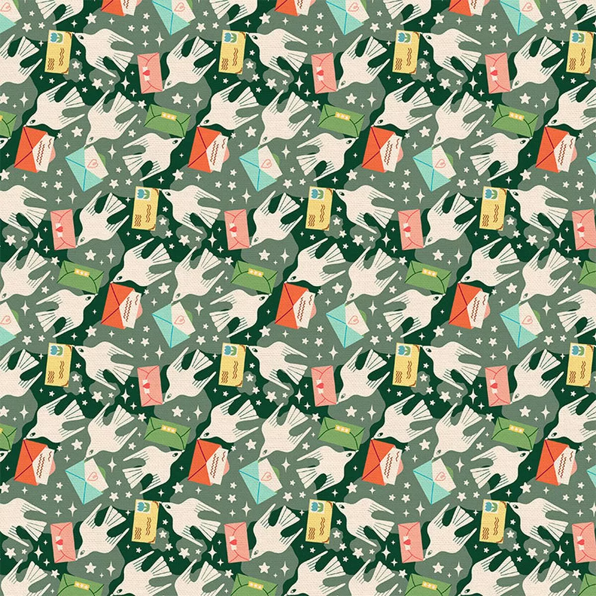 delivery-birds-dark-green-rayon Delivery Birds – Dark Green – Rayon