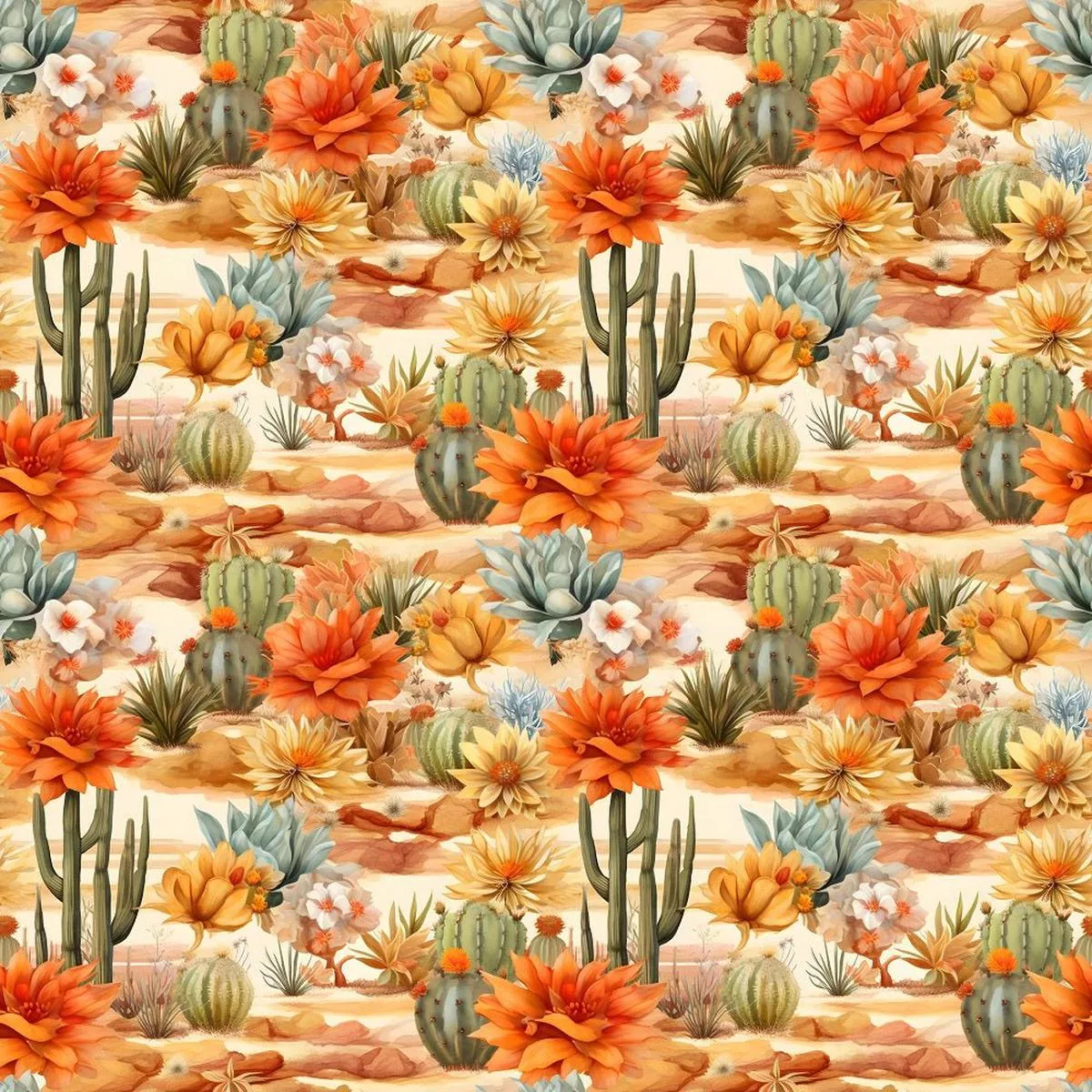 Desert Oasis Pattern #3 Fabric