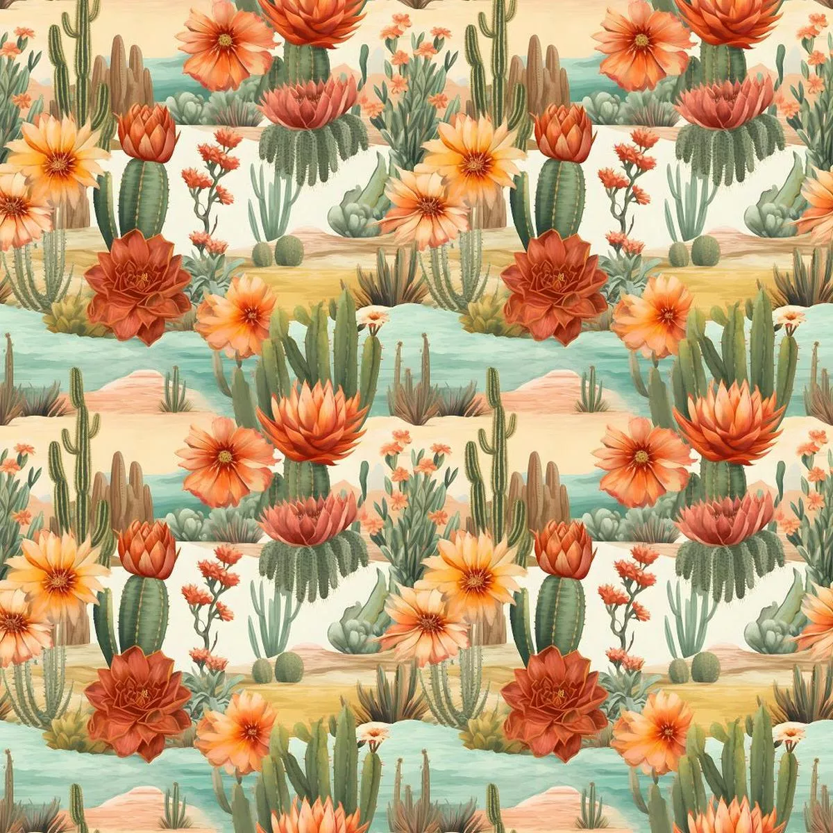 Desert Oasis Pattern #7 Fabric