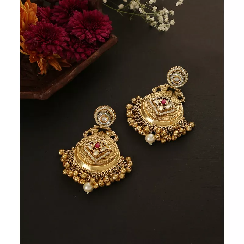 devangi-handcrafted-earrings-with-pearls-stones Devangi Handcrafted Earrings With Pearls And Stones
