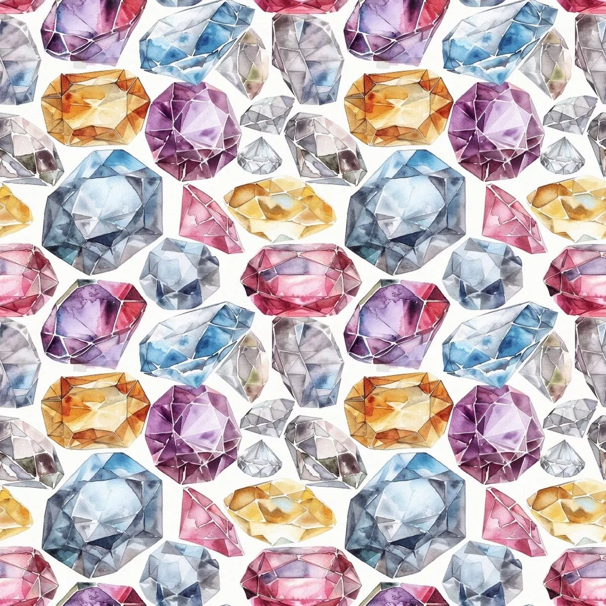 Diamond Gemstones Pattern 5 Quilting Cotton Fabric