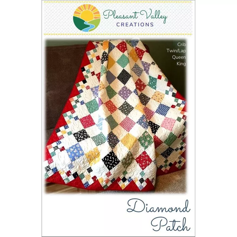 diamond-patch-quilt-pattern-by-pleasant-valley-creations-4-sizes-incl Diamond Patch Quilt Pattern by Pleasant Valley Creations-4 Sizes Incl.