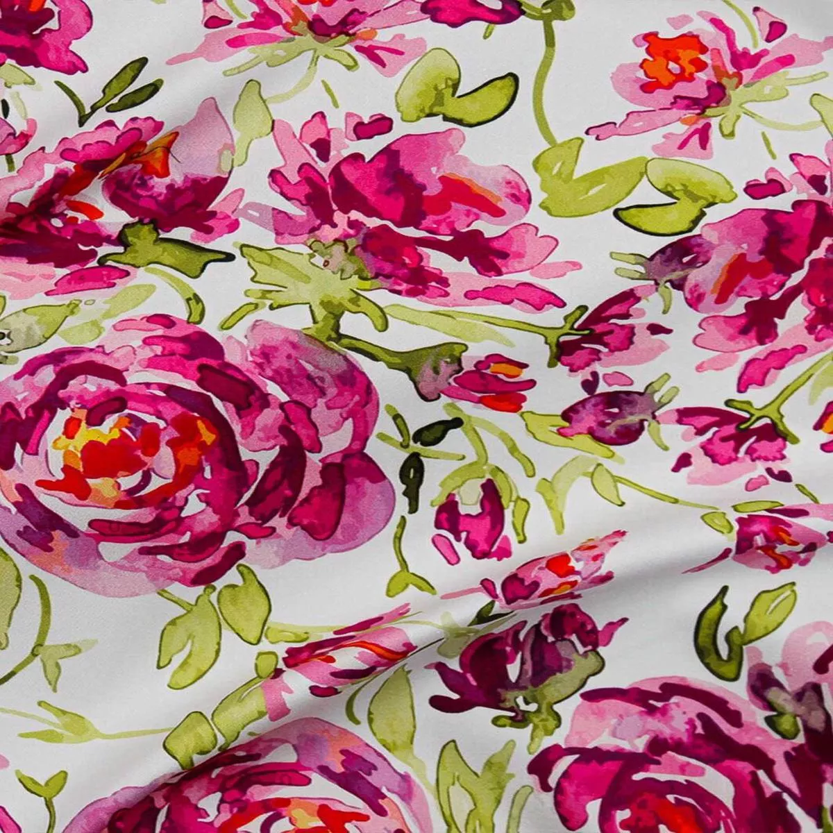 Digital Rose Sateen Fuchsia