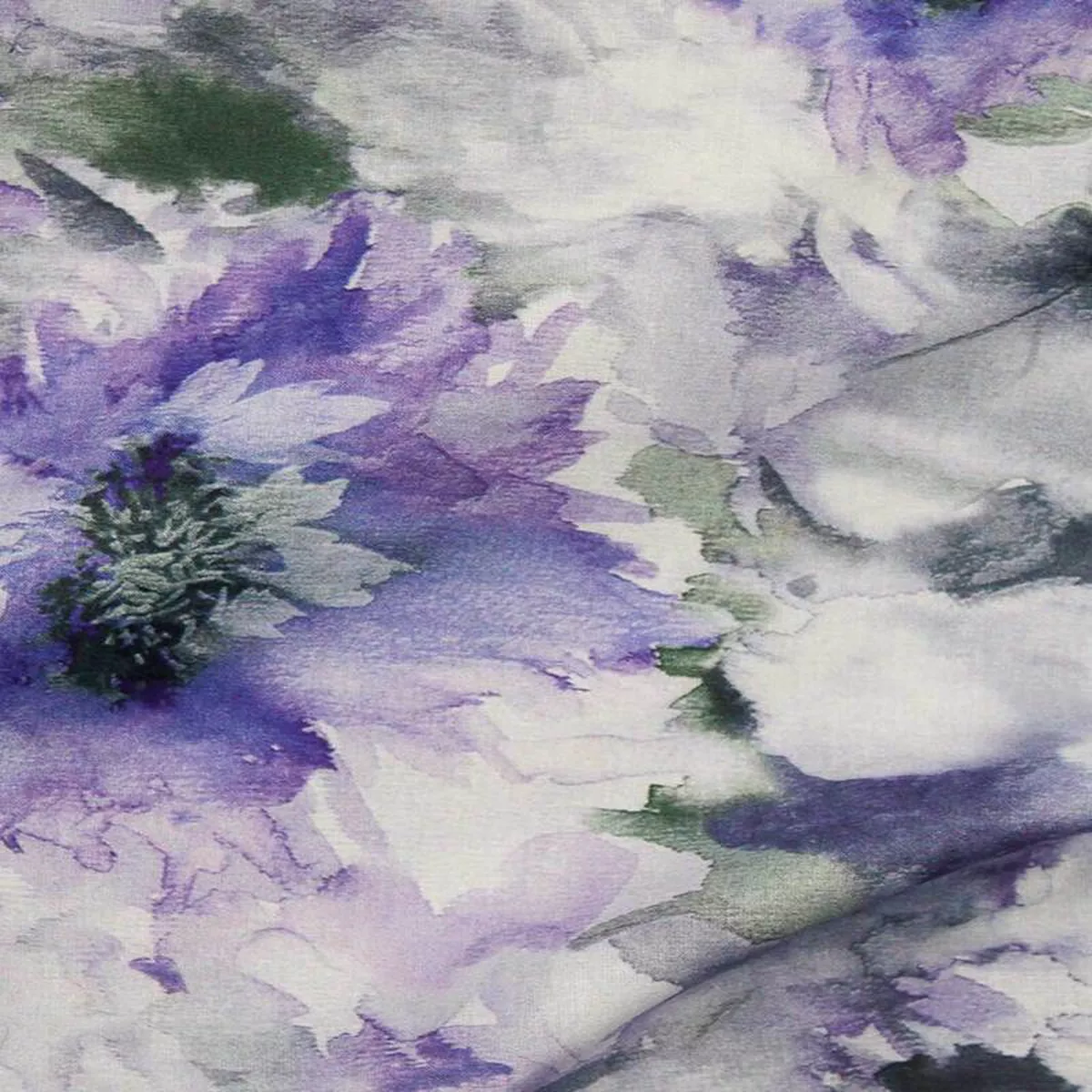 Digital Watercolour Voile Purple / Multi
