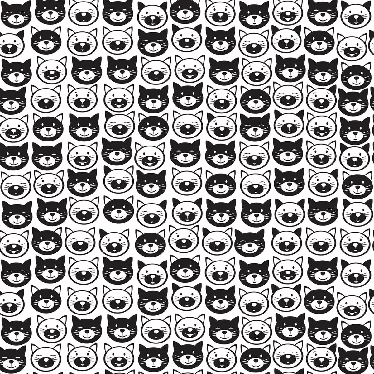 Digitally Printed Cats Fabric
