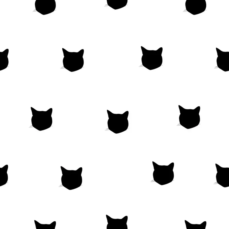 digitally-printed-realistic-cat-silhouettes-fabric Digitally Printed Realistic Cat Silhouettes Fabric