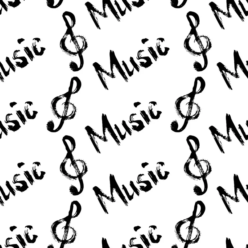 Digitally Printed Rough Music Pattern Fabric