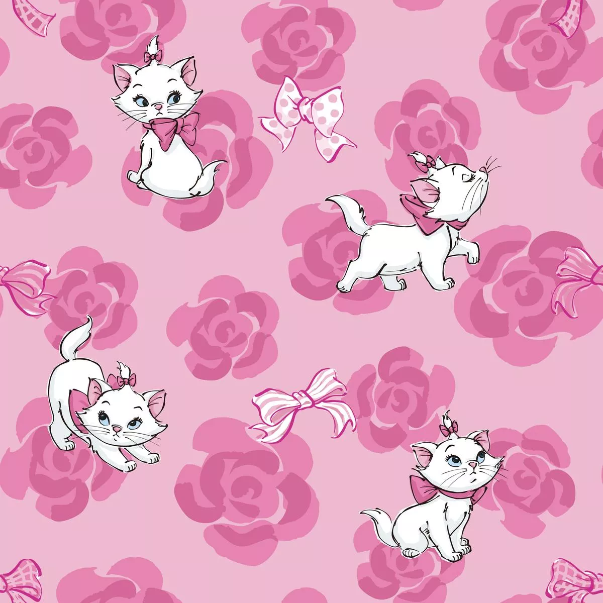 disney-aristocats-floral-chic-fabric Disney Aristocats Floral Chic Fabric