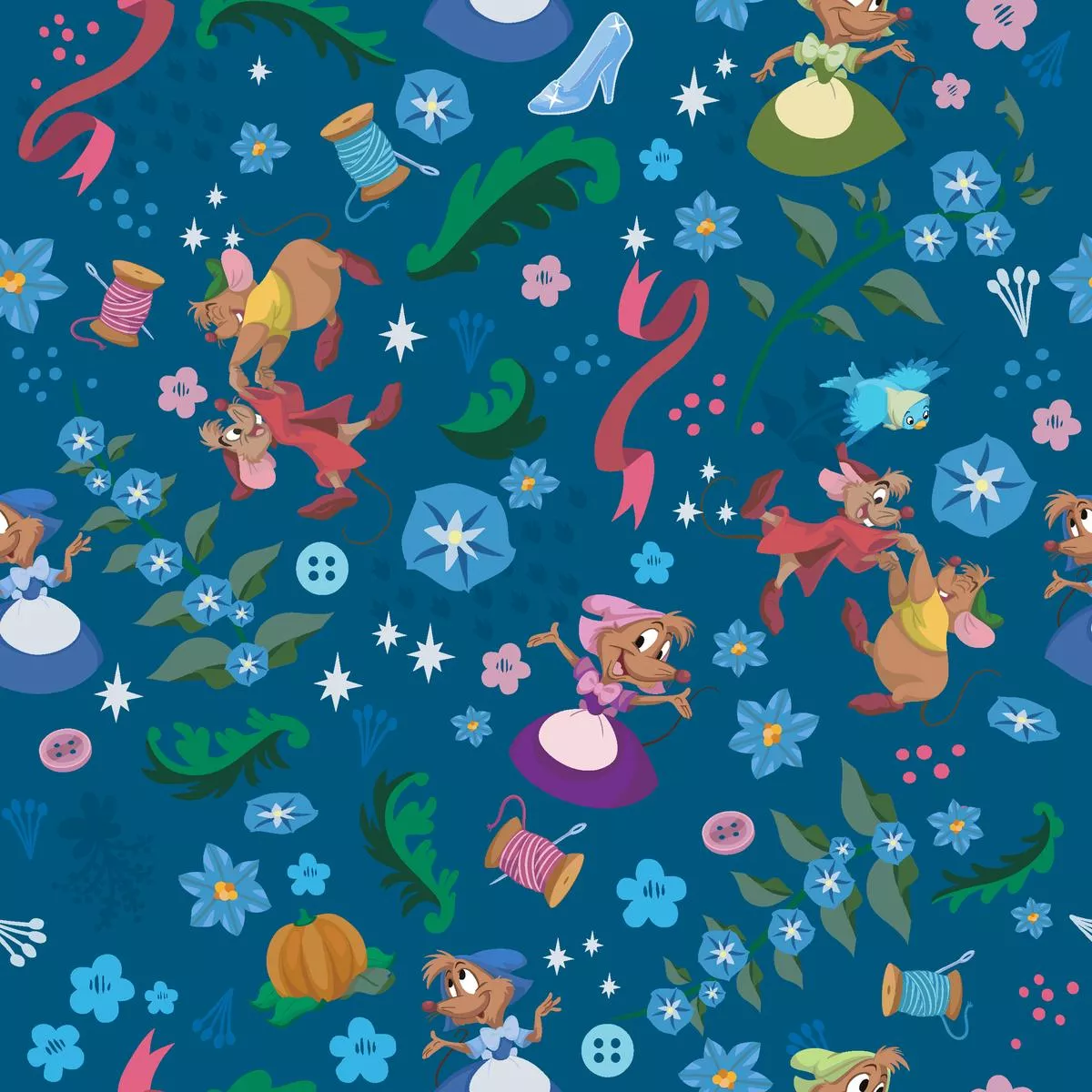 disney-cinderella-whiskers-at-work-fabric Disney Cinderella Whiskers at Work Fabric