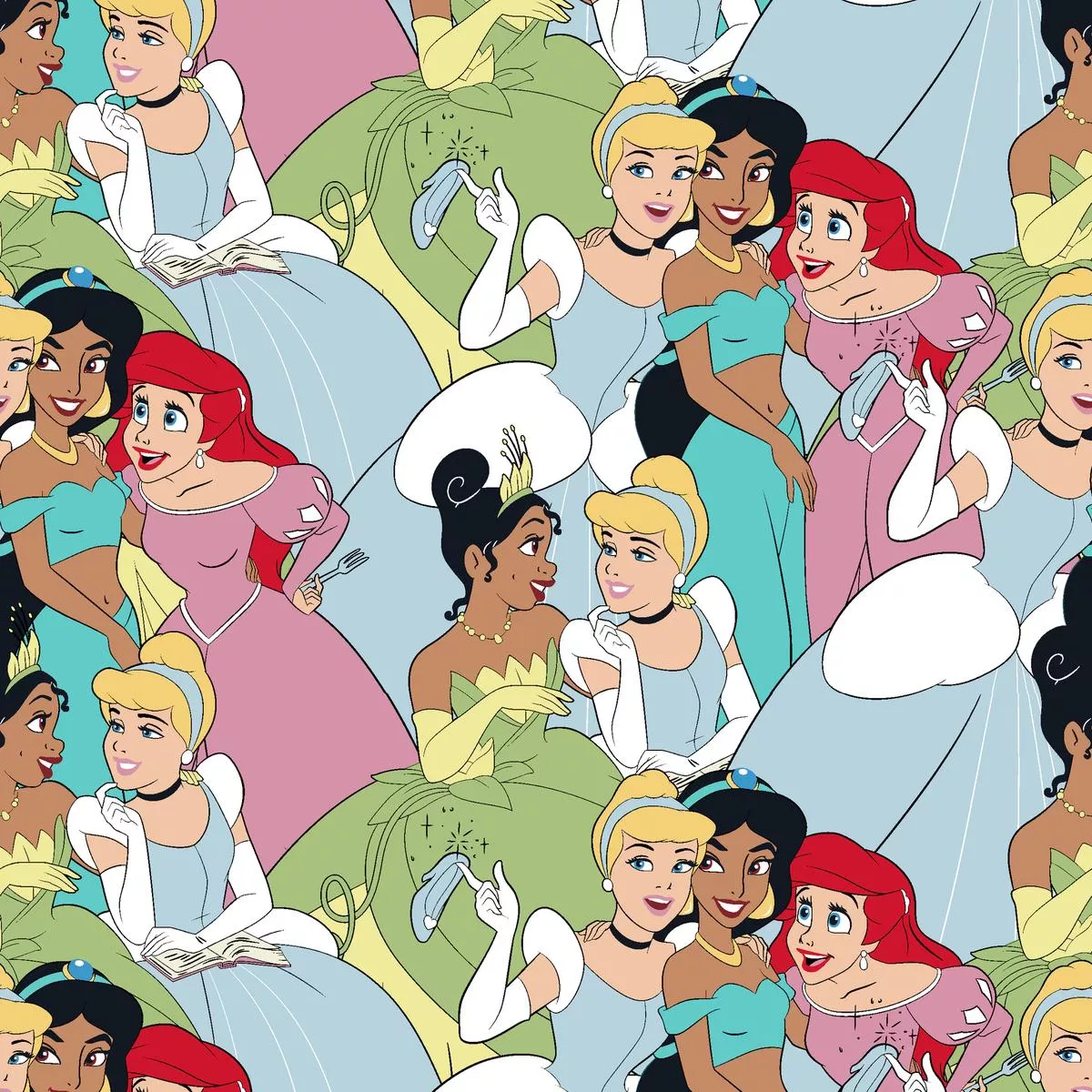 disney-classic-princess-collage-fabric Disney Classic Princess Collage Fabric