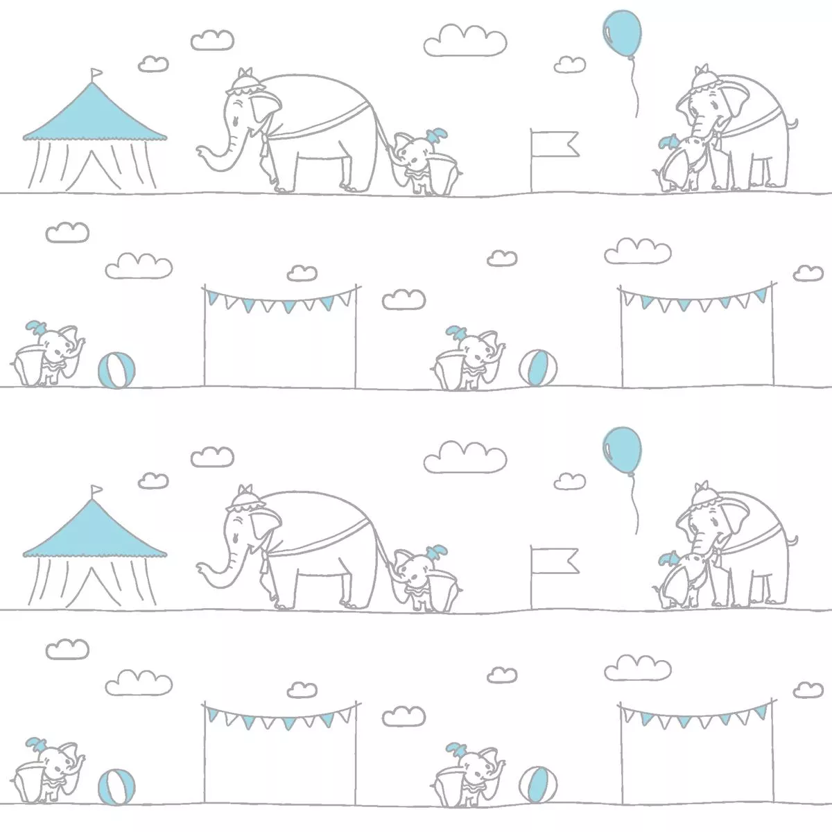 disney-dumbo-circus-elephant-parade-fabric Disney Dumbo Circus Elephant Parade Fabric