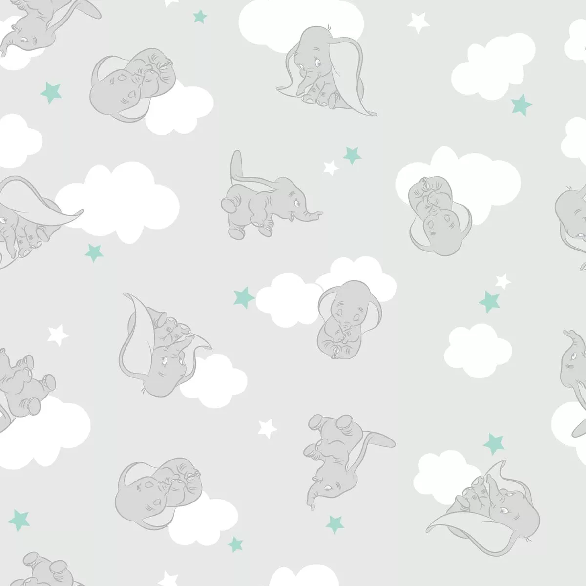 Disney Dumbo Clouds & Stars Pattern Fabric