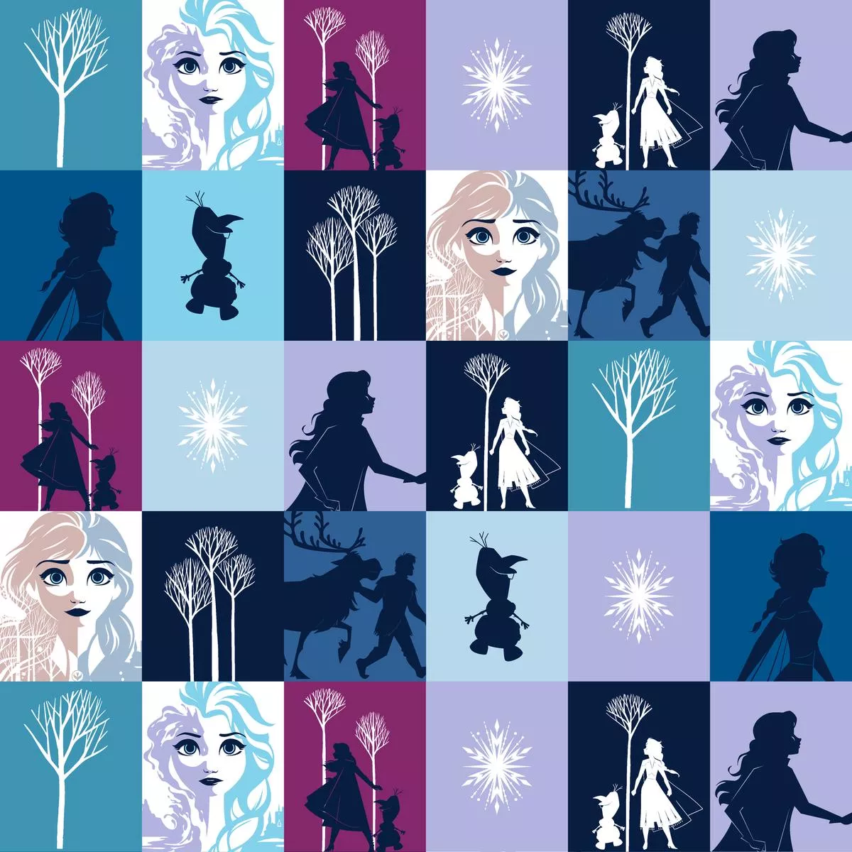 disney-frozen-winter-checkerboard-fabric Disney Frozen Winter Checkerboard Fabric