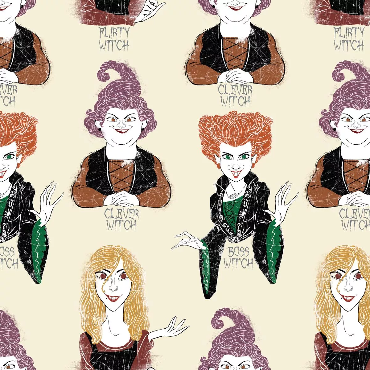disney-hocus-pocus-sketched-sister-witches-fabric Disney Hocus Pocus Sketched Sister Witches Fabric