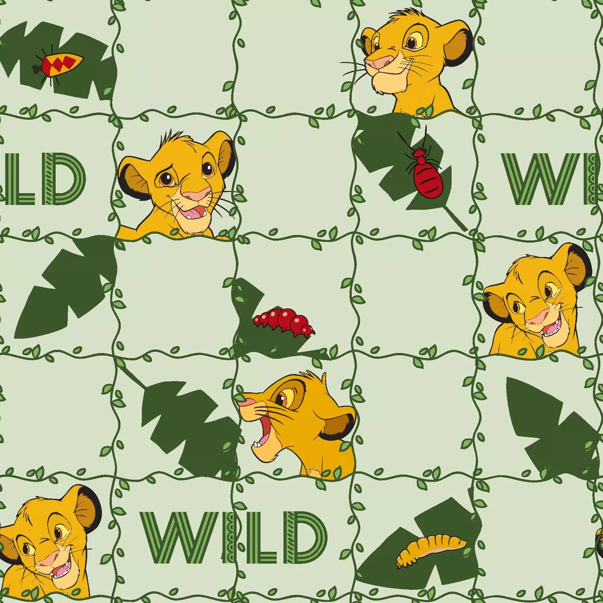 disney-lion-king-checkered-cub-fabric Disney The Lion King Checkered Cub Fabric