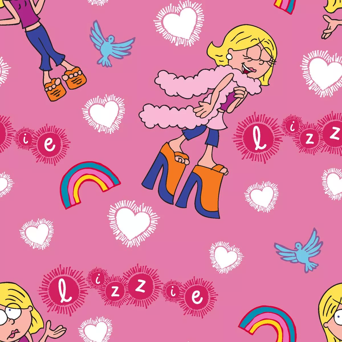 disney-lizzie-mcguire-name-toss-fabric Disney Lizzie McGuire Name Toss Fabric