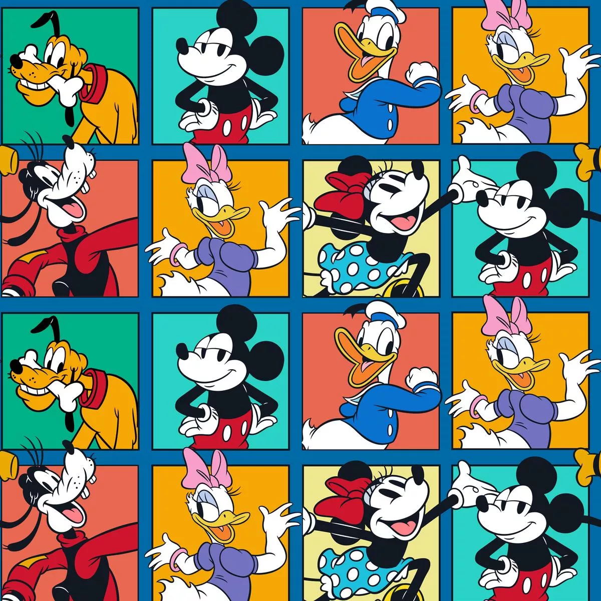 disney-mickey-friends-classic-characters-collage-fabric Disney Mickey & Friends Classic Characters Collage Fabric