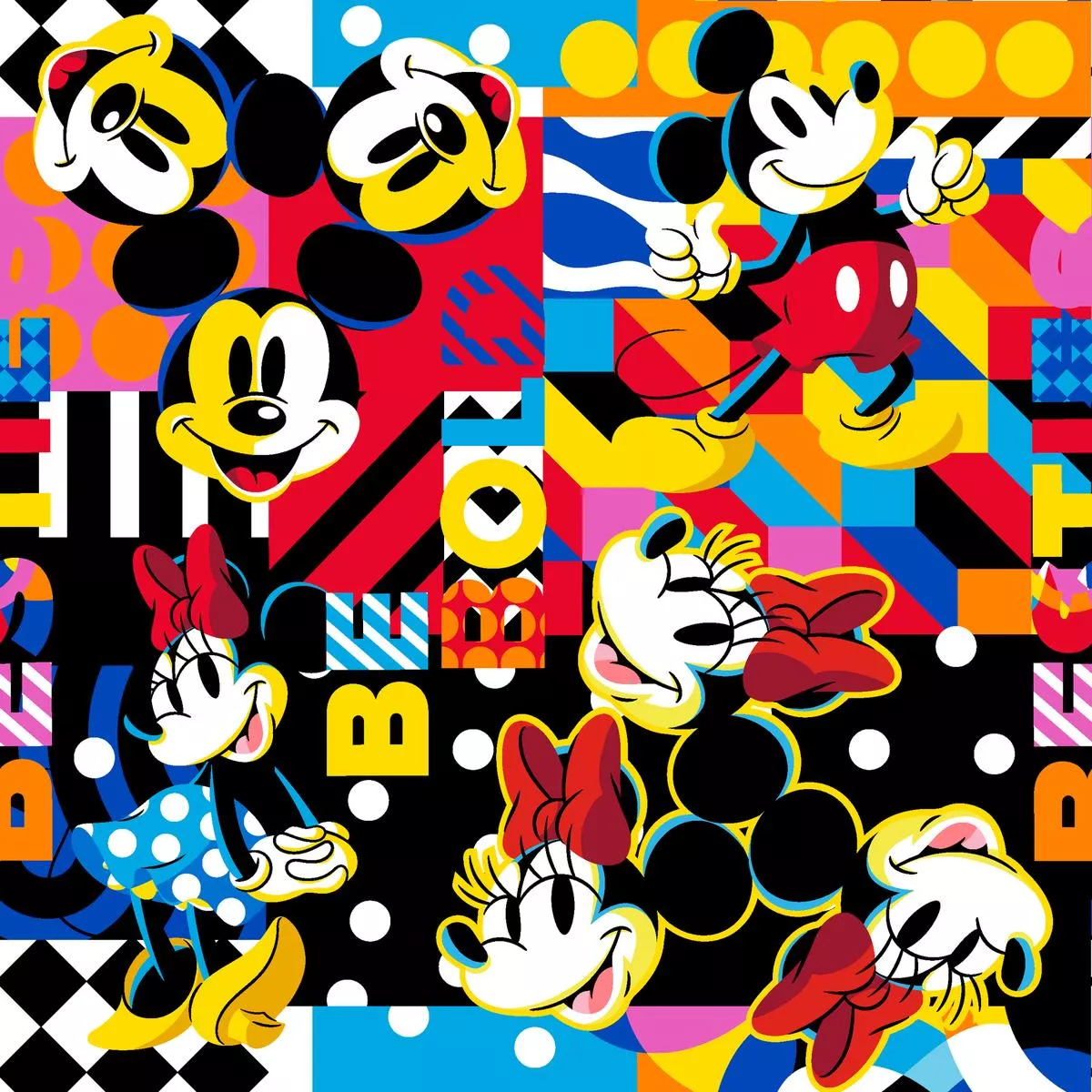 Disney Mickey Mouse Bold Geometric Fabric