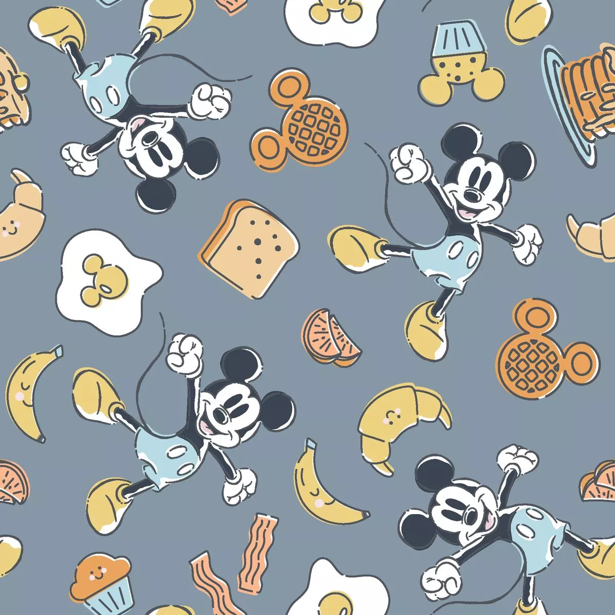 disney-mickey-mouse-breakfast-fun-fabric Disney Mickey Mouse Breakfast Fun Fabric