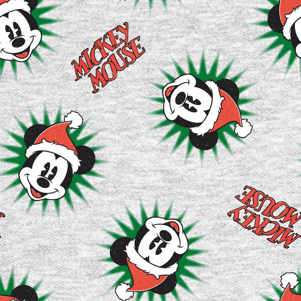 disney-mickey-mouse-christmas-badges-fabric Disney Mickey Mouse Christmas Badges Fabric