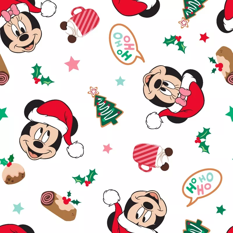 disney-mickey-mouse-christmas-vibes-fabric Disney Mickey Mouse Christmas Vibes Fabric
