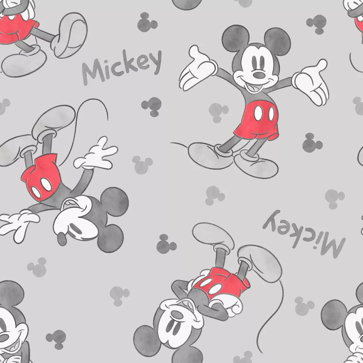 disney-mickey-mouse-classic-poses-on-gray-fabric Disney Mickey Mouse Classic Poses on Gray Fabric
