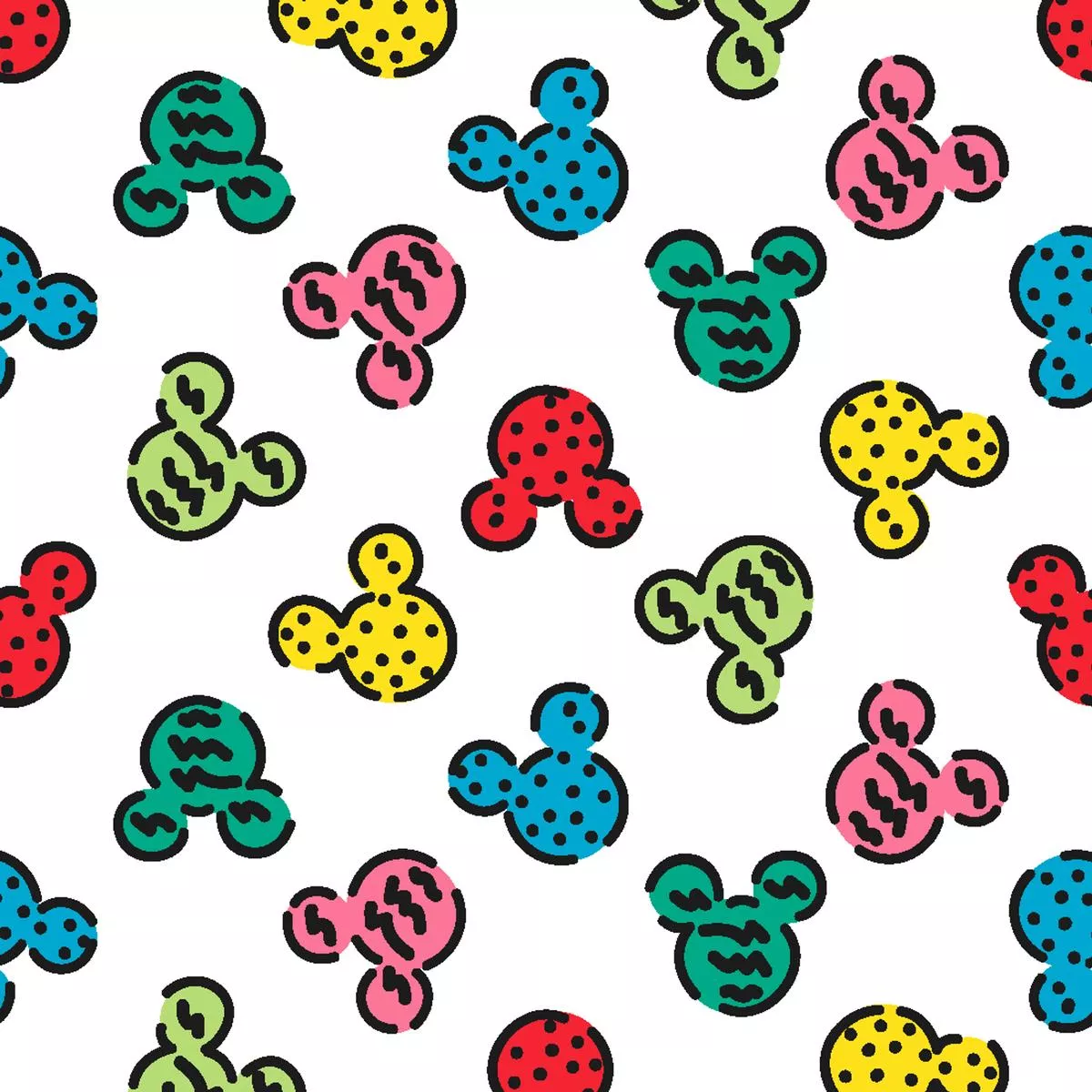 disney-mickey-mouse-colorful-polka-dot-fabric Disney Mickey Mouse Colorful Polka Dot Fabric