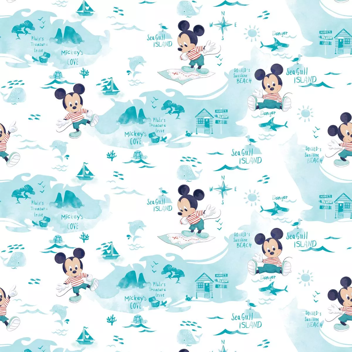 disney-mickey-mouse-map-exploration-fabric Disney Mickey Mouse Map Exploration Fabric