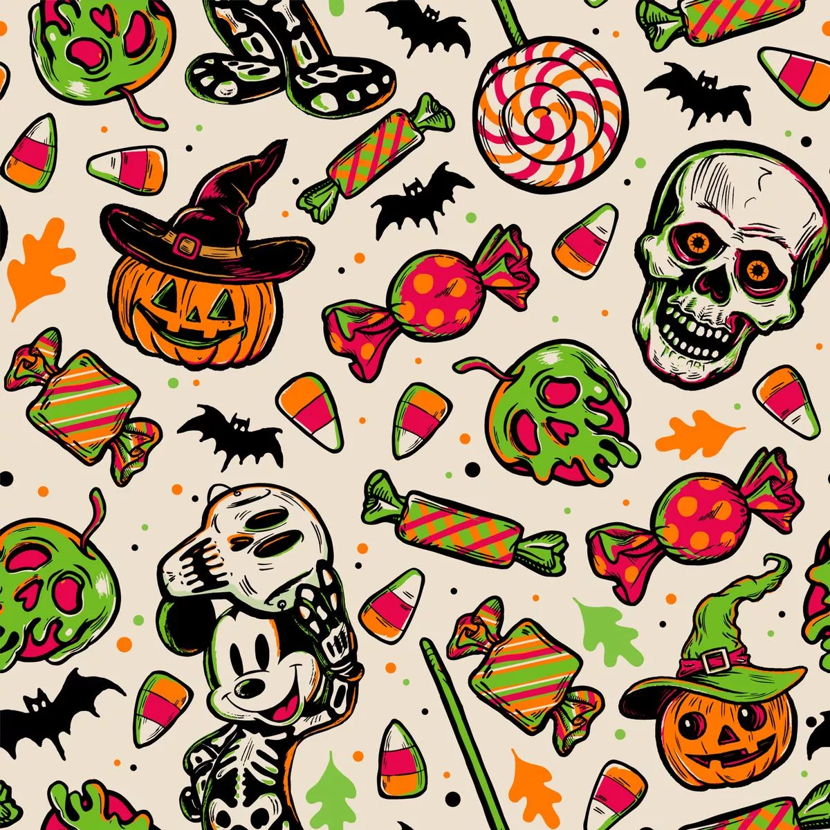 disney-mickey-mouse-spooky-candy-fabric Disney Mickey Mouse Spooky Candy Fabric
