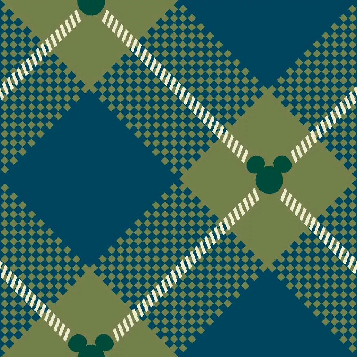 disney-mickey-mouse-yuletide-plaid-on-blue Disney Mickey Mouse Yuletide Plaid on Blue