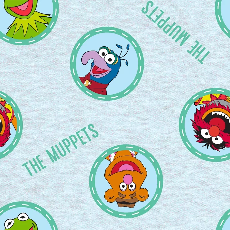 disney-muppets-character-circles-on-blue-fabric Disney Muppets Character Circles on Blue Fabric