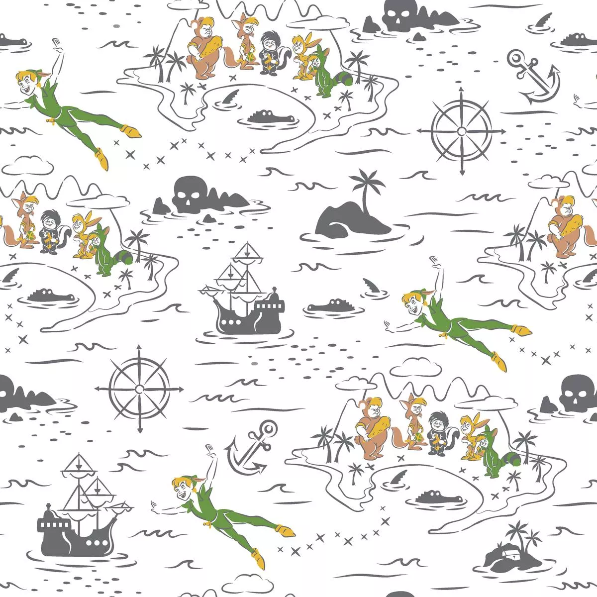 Disney Peter Pan Pirate Cove Fabric