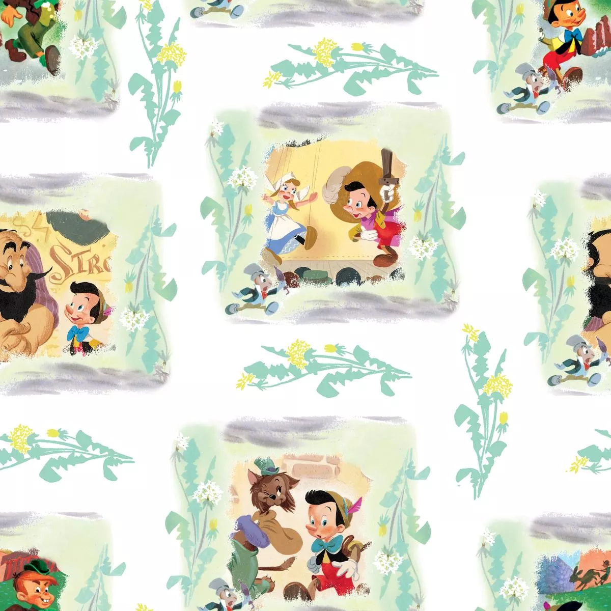 disney-pinocchio-friends-frame-fabric Disney Pinocchio and Friends Frame Fabric