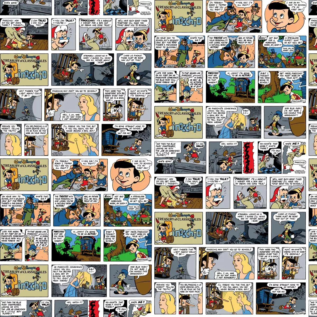 disney-pinocchio-vintage-comic-fabric Disney Pinocchio Vintage Comic Fabric
