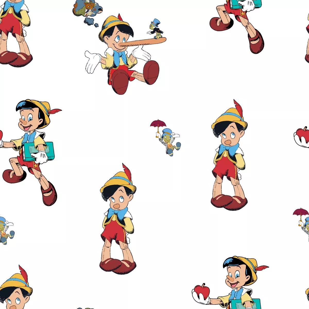 disney-pinocchio-white-classic-character-fabric Disney Pinocchio White Classic Character Fabric