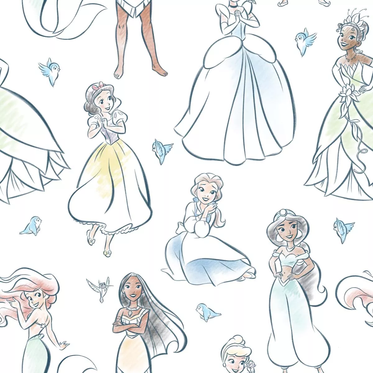 disney-princess-crown-gown-fabric Disney Princess Crown & Gown Fabric