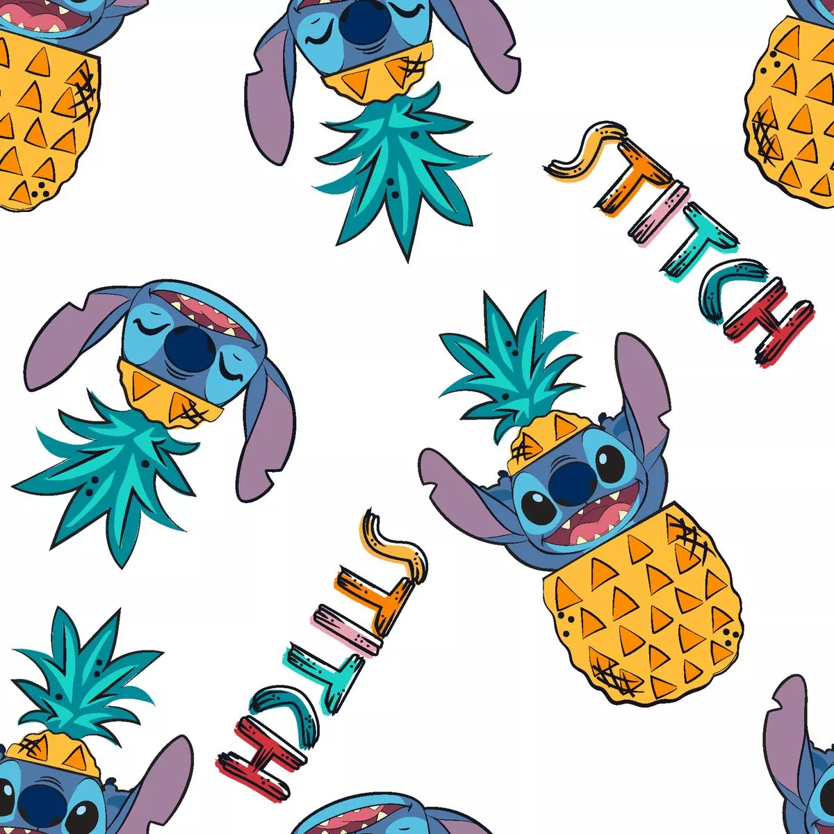 disney-stitch-pineapple-peek-fabric Disney Stitch Pineapple Peek Fabric