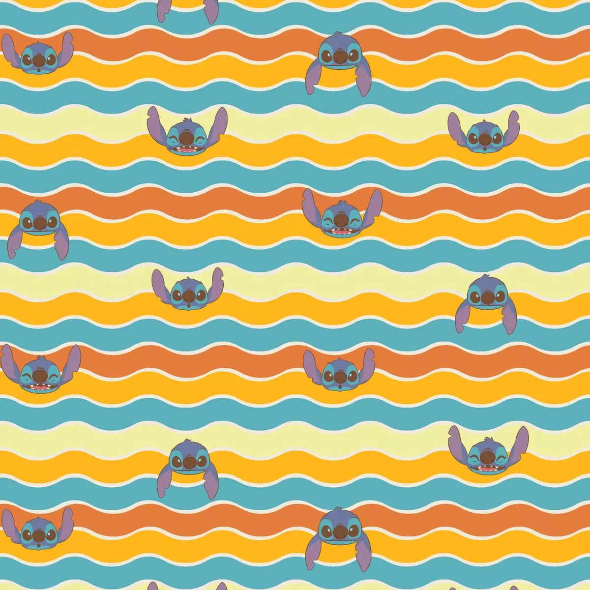disney-stitch-wave-on-sunset-stripes-fabric Disney Stitch Wave on Sunset Stripes Fabric