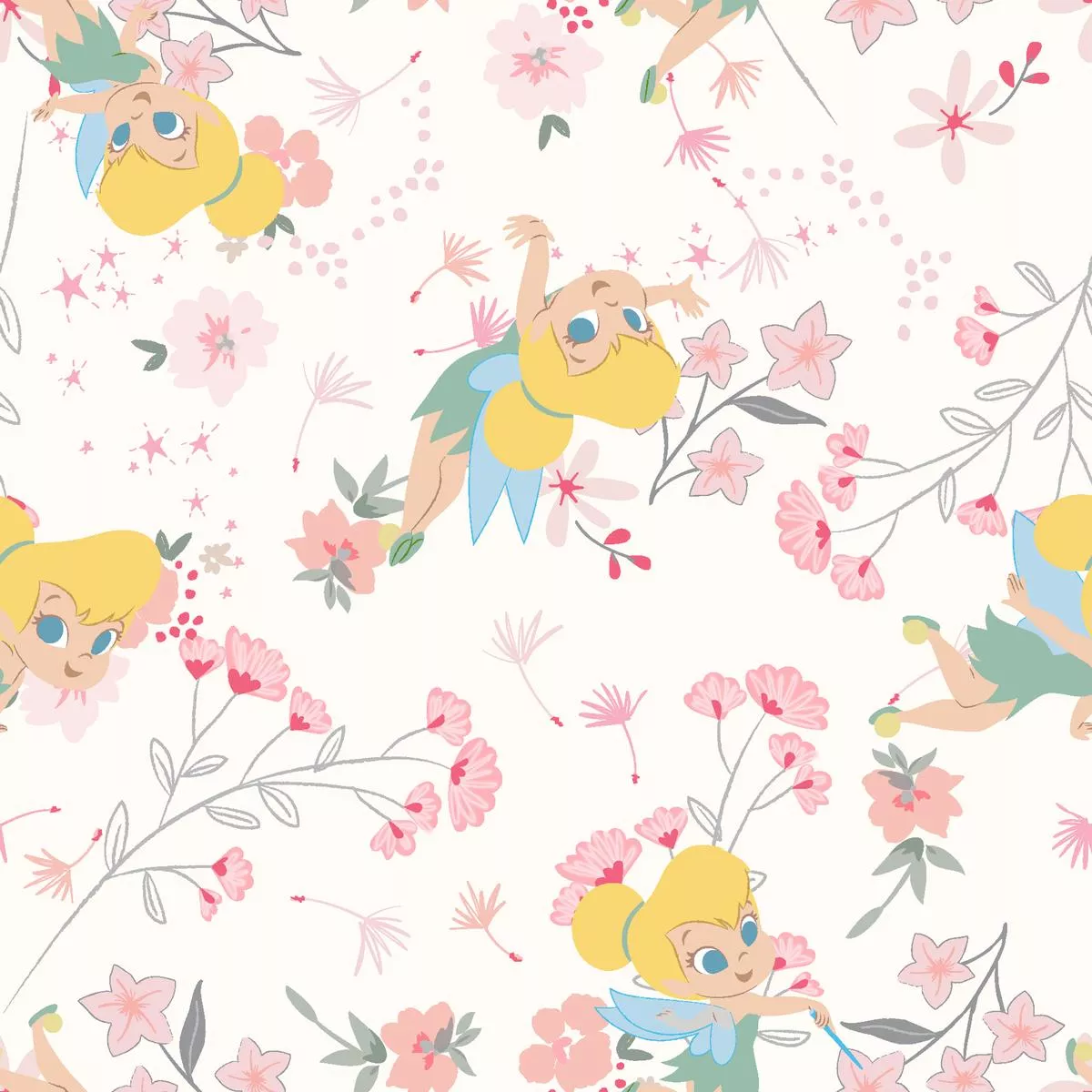 disney-tinker-bell-dandelion-bloom-fabric Disney Tinker Bell Dandelion Bloom Fabric