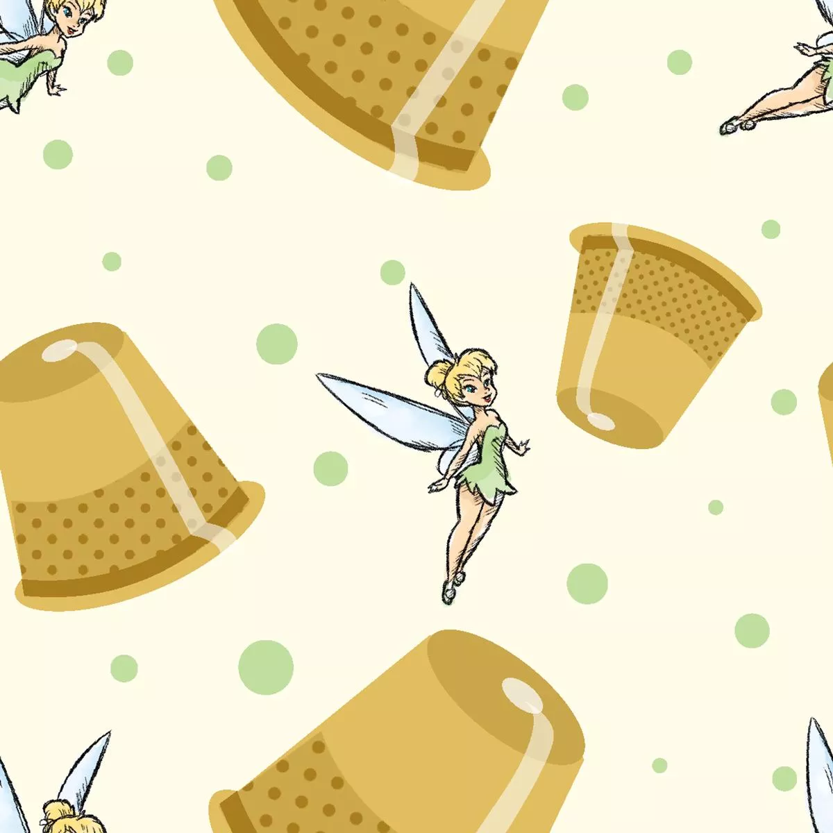 Disney Tinker Bell Fairy Thimble Fabric