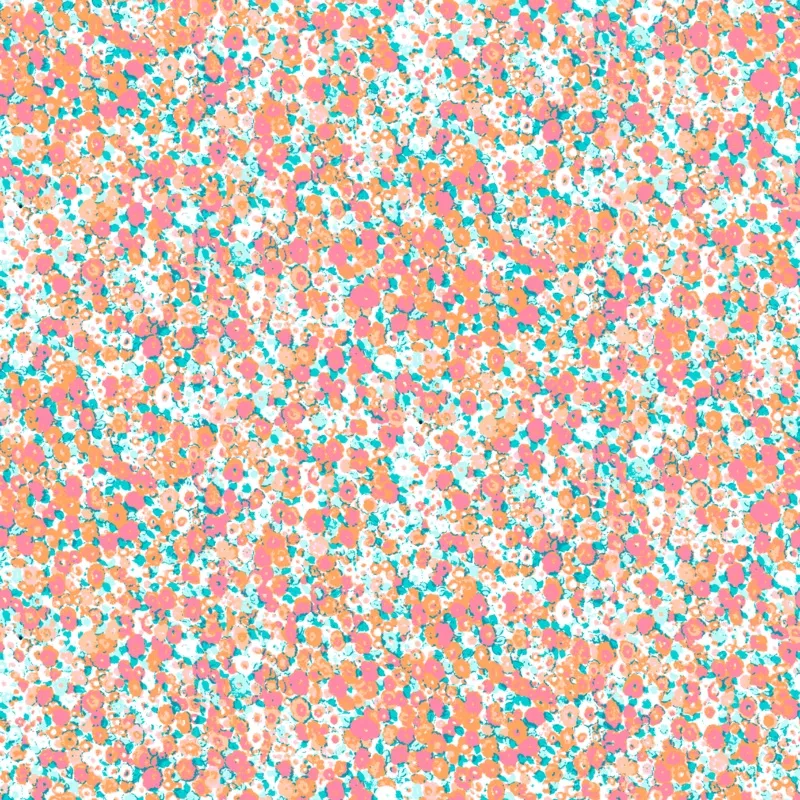 ditsy-floral-on-pink-orange-fabric Ditsy Floral on Pink & Orange Fabric