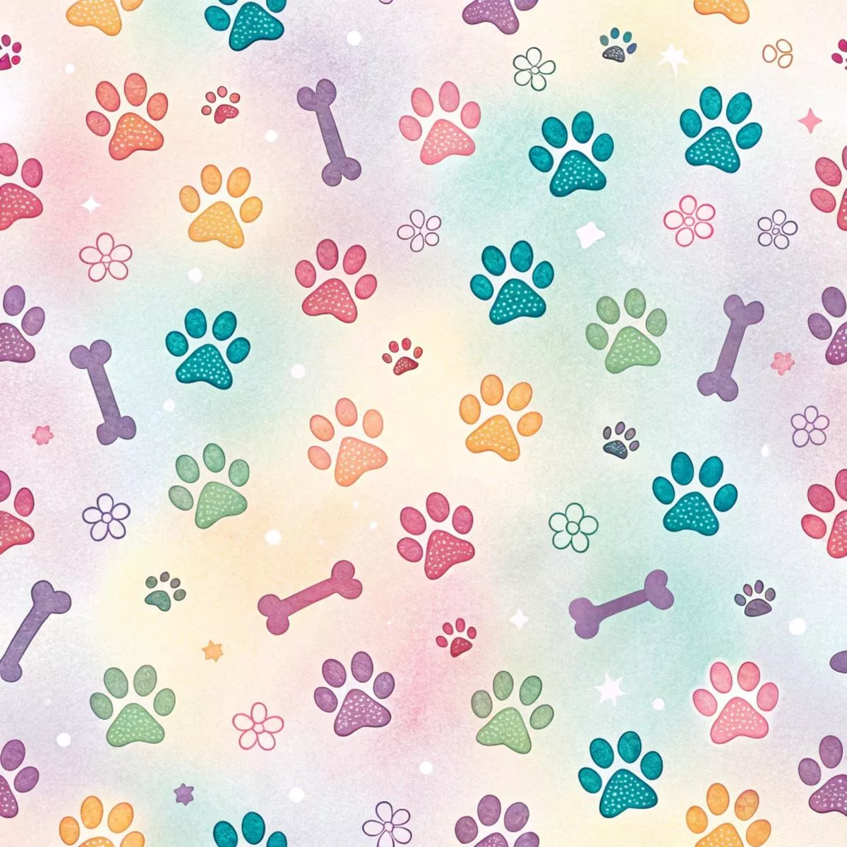 Dog Paws Pattern 6 Quilting Cotton Fabric