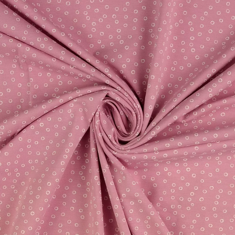 doodle-circles-pink-cotton-jersey-fabric Doodle Circles Pink Cotton Jersey Fabric