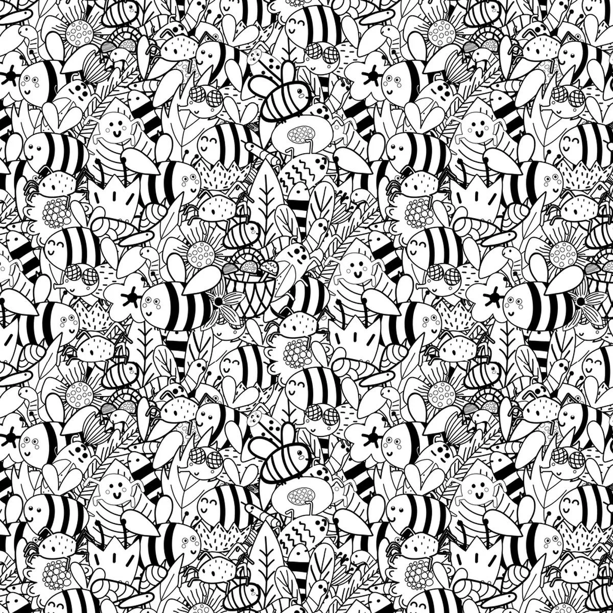 doodle-insects-fabric-black Doodle Insects Fabric – Black