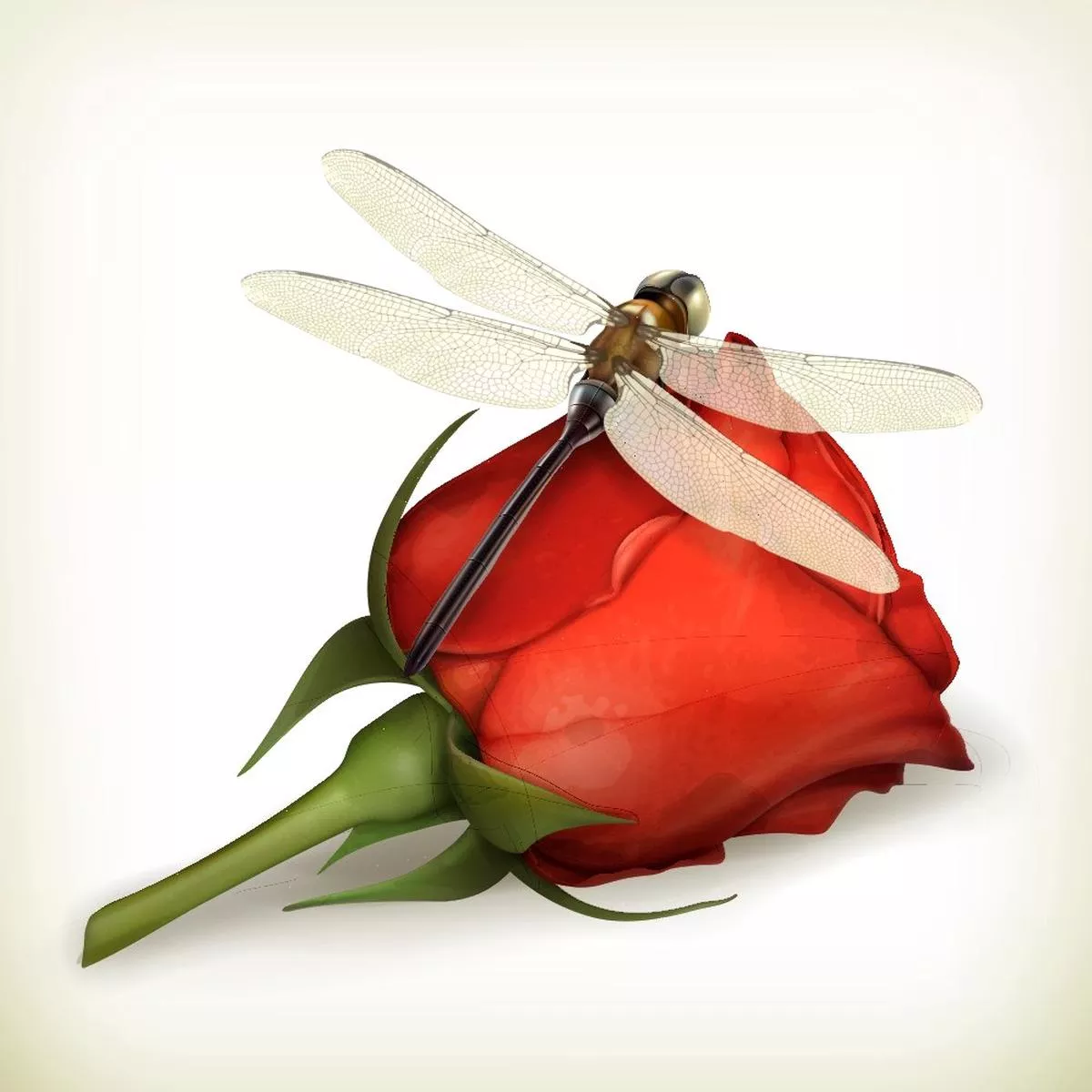 dragonfly-rose-fabric-panel Dragonfly and Rose Fabric Panel